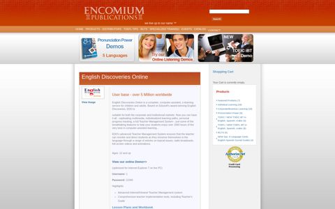 English Discoveries Online - Encomium Publications