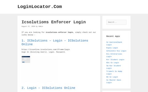 Icsolutions Enforcer Login - LoginLocator.Com