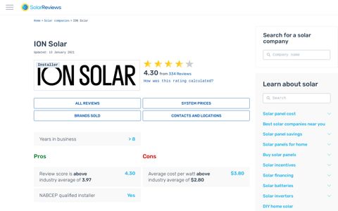 ION Solar solar reviews, complaints, address & solar panels cost