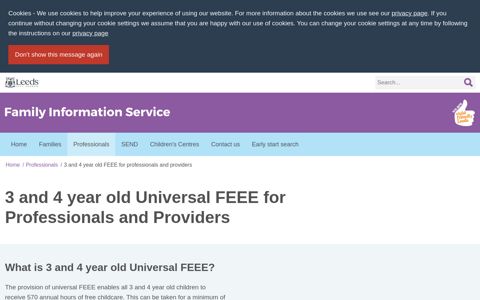 3 and 4 year old FEEE for professionals and providers | Family ...