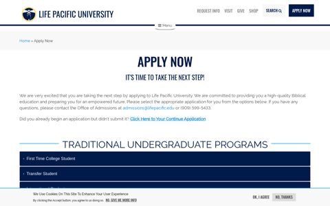 Apply Now | Life Pacific University