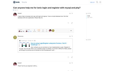 Can anyone help me for ionic login and register with mysql ...