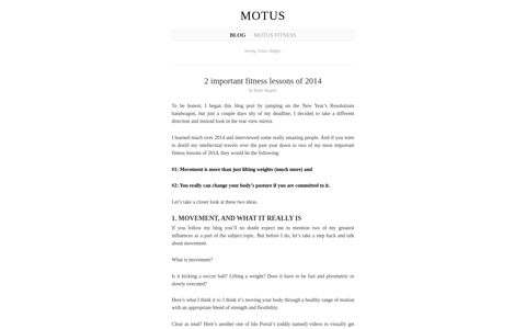 2 important fitness lessons of 2014 - Motus Motus