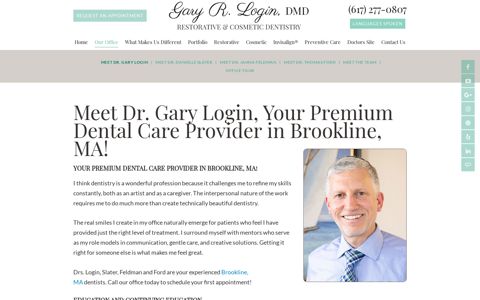 Brookline MA Dentist - Gary R. Login, DMD