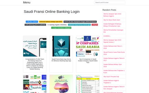 Saudi Fransi Online Banking Login - Menu