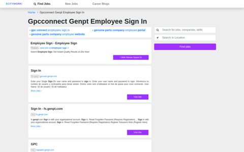 Gpcconnect Genpt Employee Sign In, Jobs EcityWorks