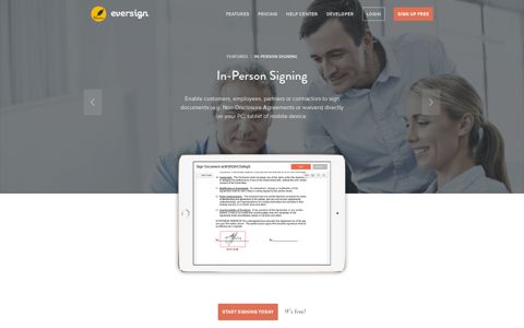 In-Person Digital Signing in eversign