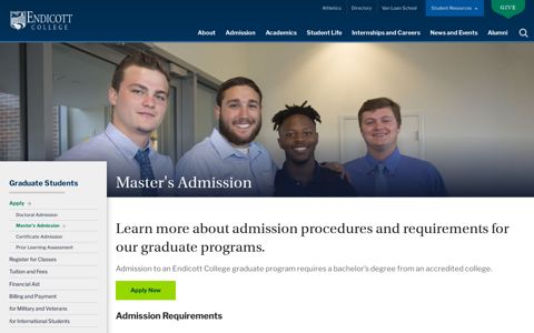 Masters Degree Admission Procedures | Endicott College
