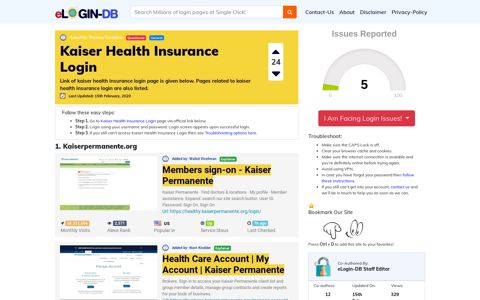 Kaiser Health Insurance Login