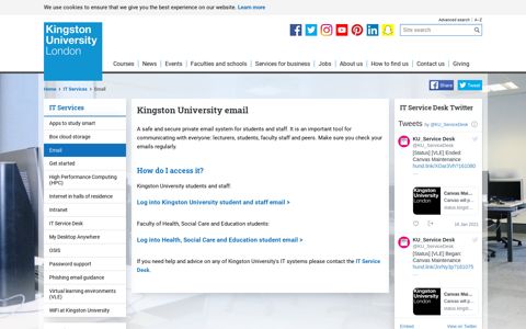 Kingston University email - Information and Technology ...