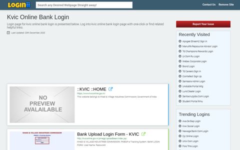 Kvic Online Bank Login - Loginii.com