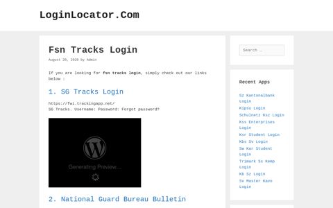 Fsn Tracks Login - LoginLocator.Com