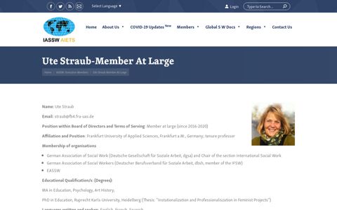 Ute Straub-Member At Large • International Association of ...