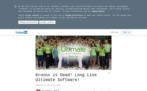 Kronos is Dead! Long Live Ultimate Software! - LinkedIn