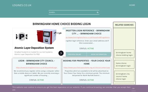 birmingham home choice bidding login - General Information ...