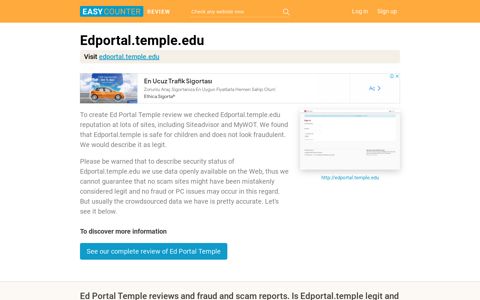Ed Portal Temple reviews and fraud and scam reports. Is ...