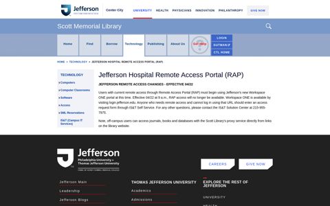 Jefferson Hospital Remote Access Portal (RAP) - Scott ...
