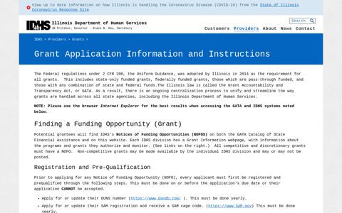 IDHS: Grant Application Information and Instructions - Illinois ...