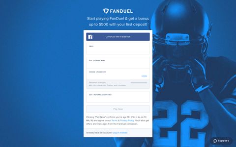 Sign up before midnight tonight to get a FREE entry ... - FanDuel