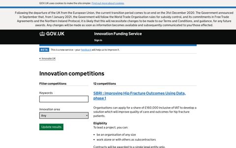 Innovation competitions - Innovation Funding Service