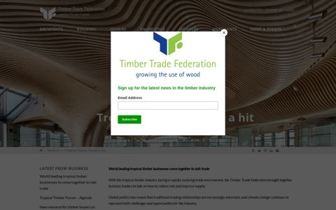 Tropical Timber Forum a hit - Timber Trade Federation