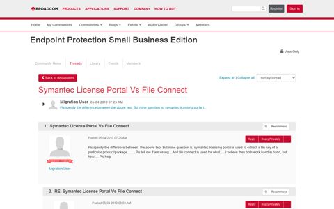 Symantec License Portal Vs File Connect | Endpoint ...