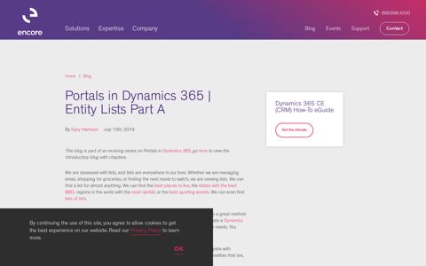 Portals in Dynamics 365 | Entity Lists Part A | Encore Business ...
