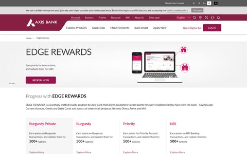 Progress with EDGE REWARDS - Axis Bank