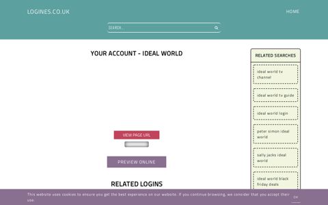 Your Account - Ideal World - General Information about Login