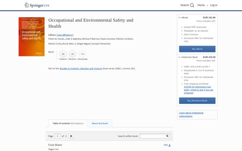 Occupational and Environmental Safety and Health - SpringerLink