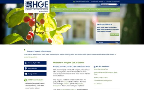 Home | Holyoke Gas & Electric, Holyoke, Massachusetts