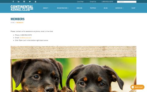Log In - Continental Kennel Club