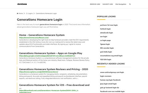 Generations Homecare Login ❤️ One Click Access