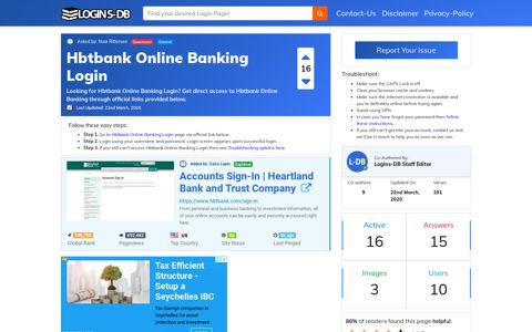 Hbtbank Online Banking Login - Logins-DB