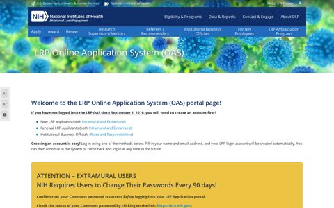 LRP Online Application System (OAS) - NIH Loan Repayment ...