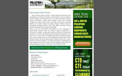Gujarat Pollution Control Board | Gujarat Sate PCB | gpcb