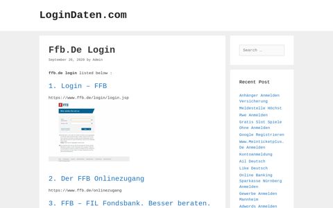 Ffb.De - Login - Ffb - LoginDaten.com