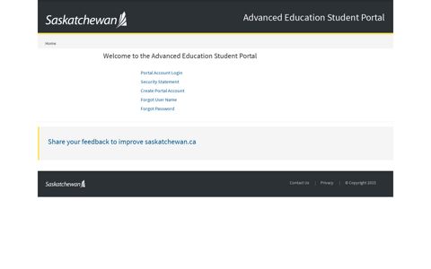 Welcome to Student Portal - Government of Saskatchewan