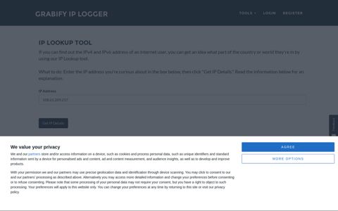 IP Lookup Tool - Grabify IP Logger & URL Shortener