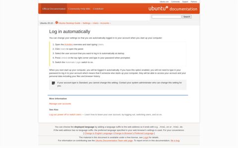 Log in automatically - Official Ubuntu Documentation