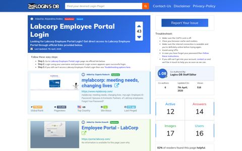 Labcorp Employee Portal Login - Logins-DB