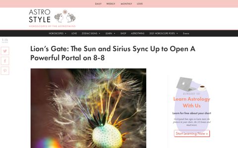 Lion's Gate: How the Sun and Sirius Will Open A Powerful ...
