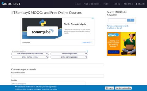 IITBombayX Free Online Courses and MOOCs | MOOC List