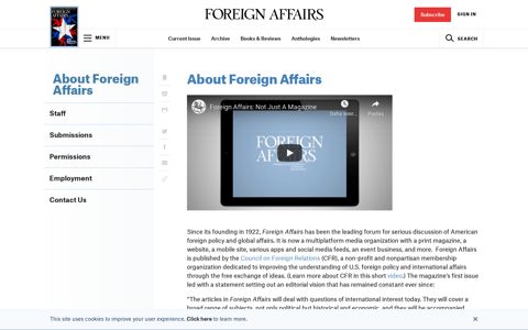 About Foreign Affairs | Foreign Affairs