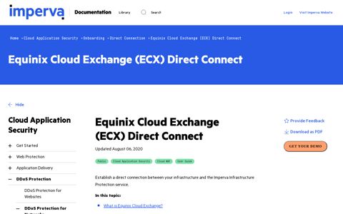 Equinix Cloud Exchange (ECX) Direct Connect