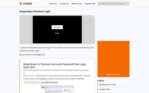 Keep2share Premium Login