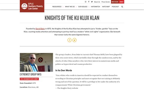 Knights of the Ku Klux Klan | Southern Poverty Law Center
