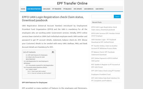 EPFO UAN Login Registration check Claim status, Download ...