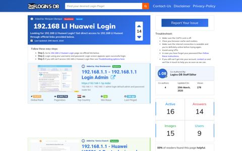 192.168 Ll Huawei Login - Logins-DB