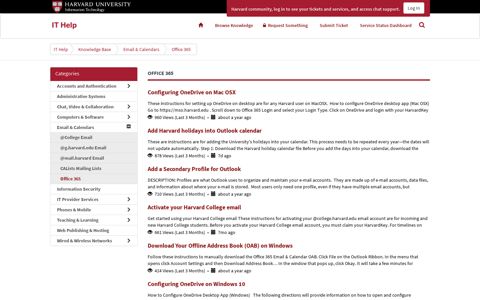Knowledge Base - IT Help - login with HarvardKey